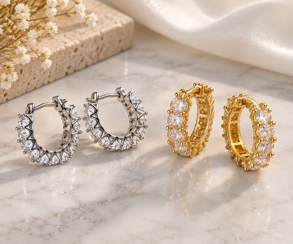Radiance Hoop Huggie Earrings