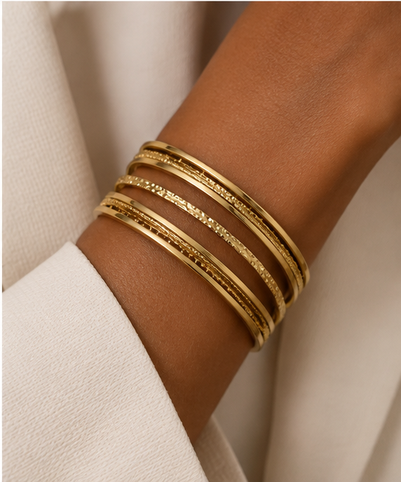 Five Ring Cuff Bracelet