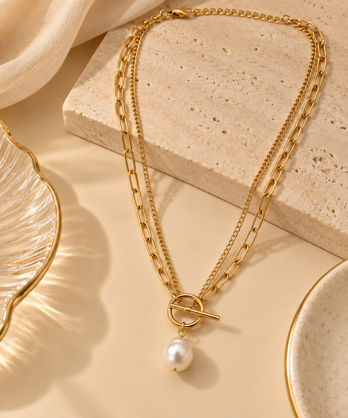Baroque Pearl Double Layer Necklace