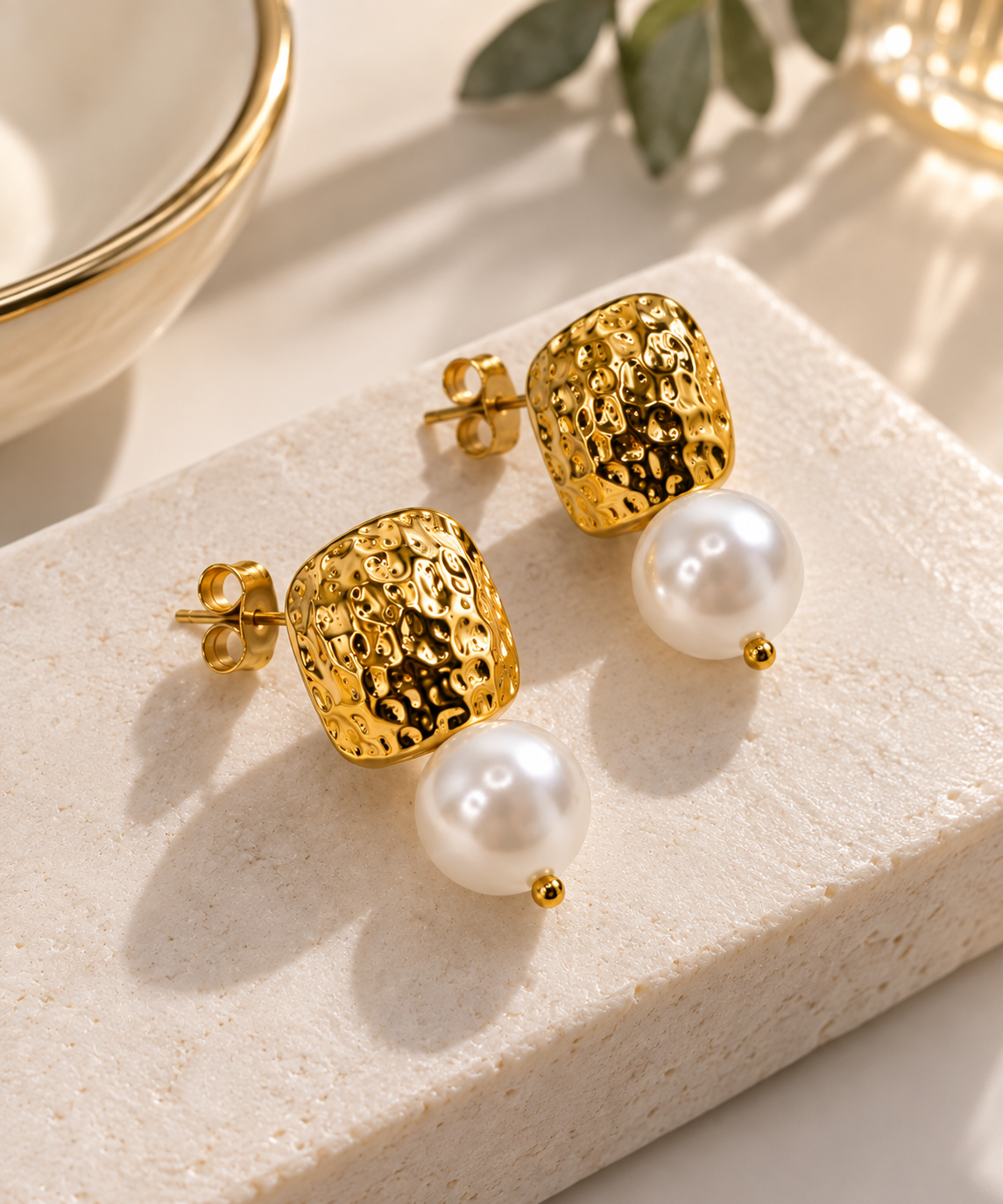 Vintage Hammered Stud Earrings