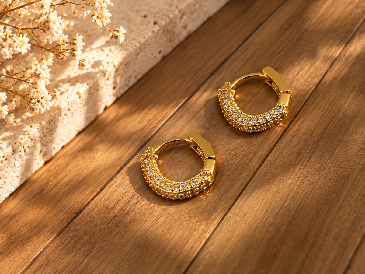 Golden Radiance Hoops