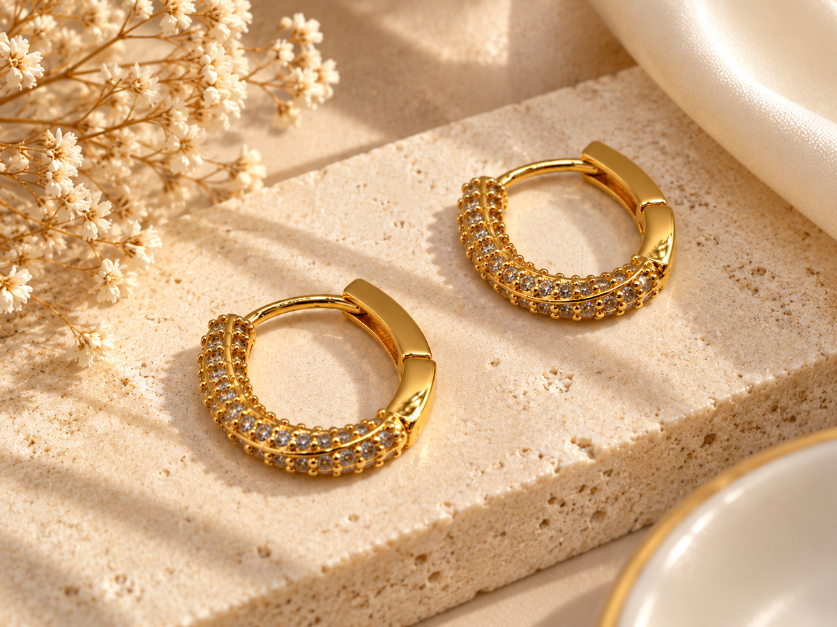 Golden Radiance Hoops