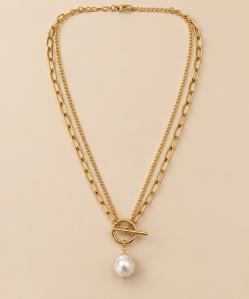 Baroque Pearl Double Layer Necklace