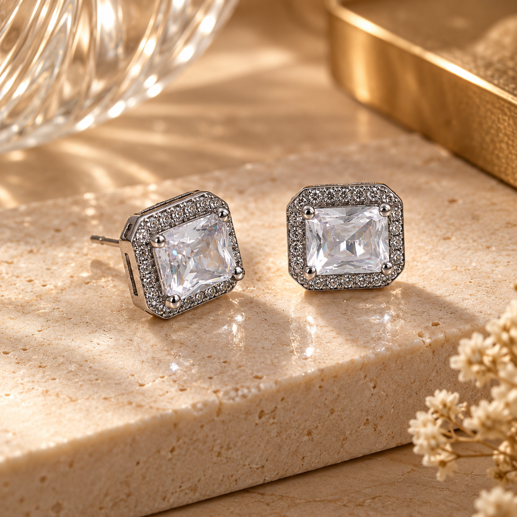Diamond Glow Studs Earrings