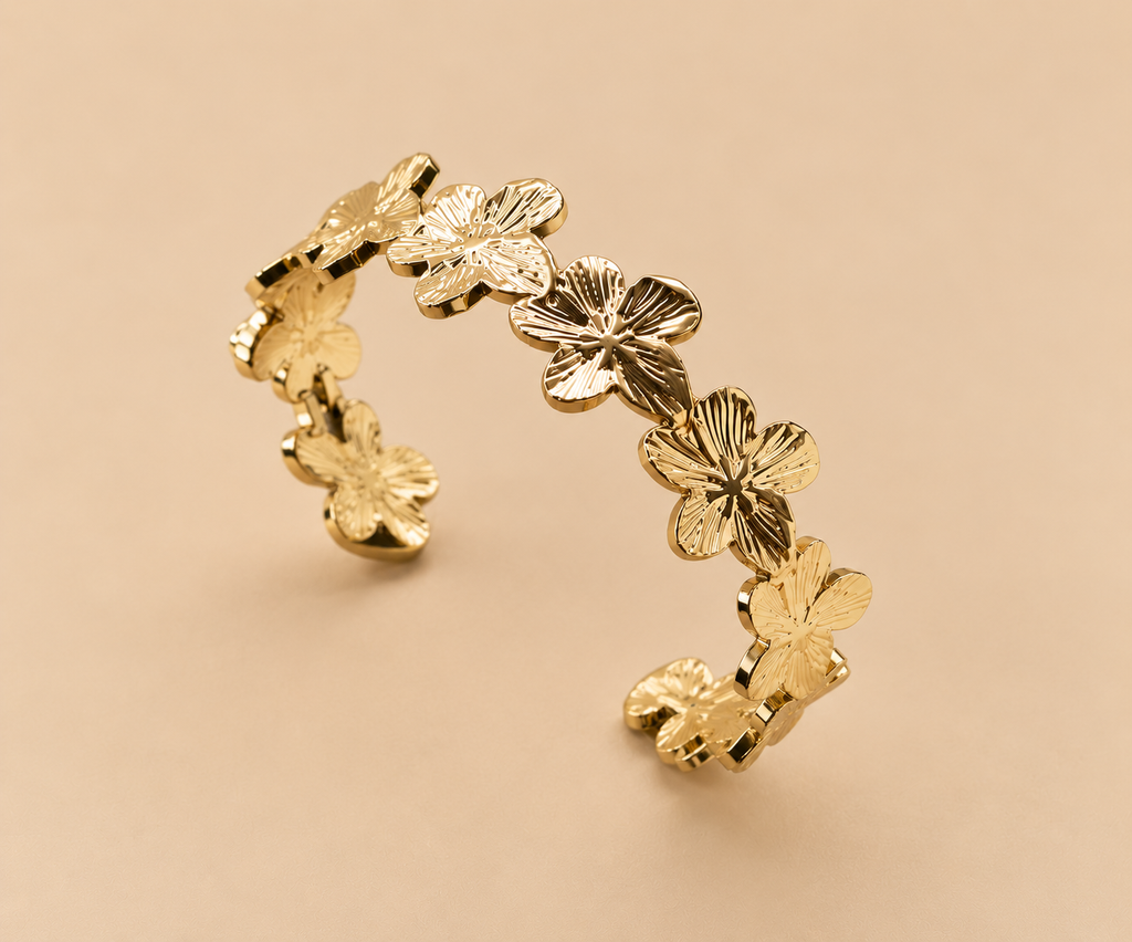 Flower Radial Brushed Bracelet