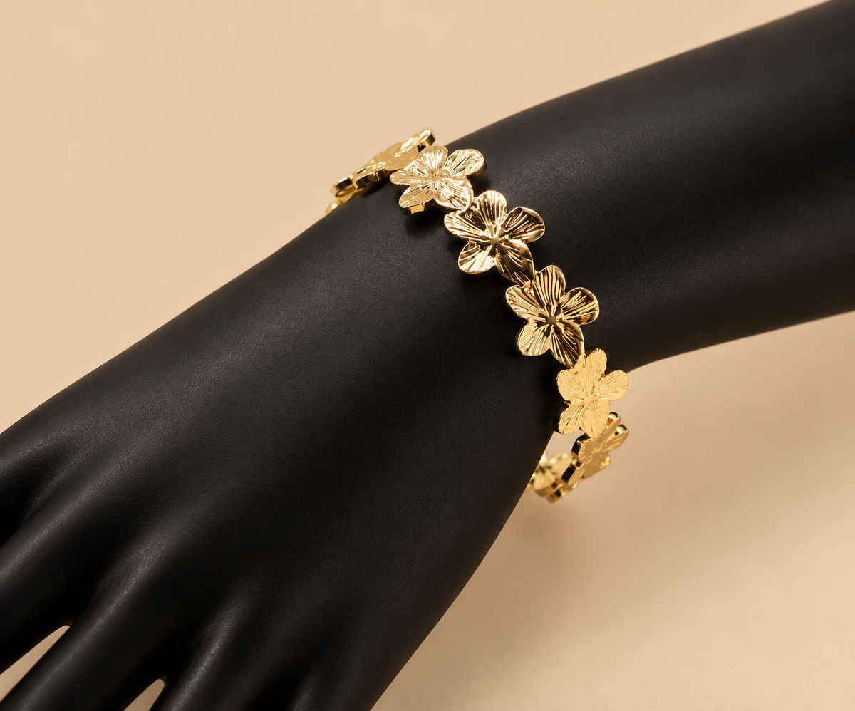 Flower Radial Brushed Bracelet