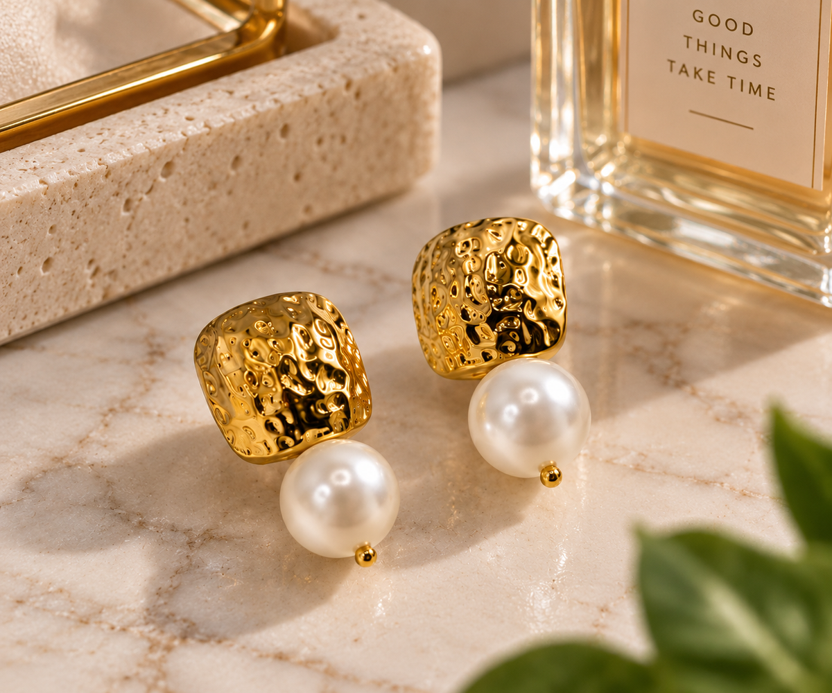 Vintage Hammered Stud Earrings