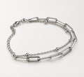 Silver Link & Bead Bracelet