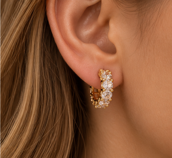 Radiance Hoop Huggie Earrings