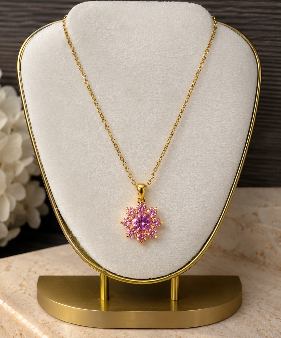 Elegant Flower Pendant Necklace