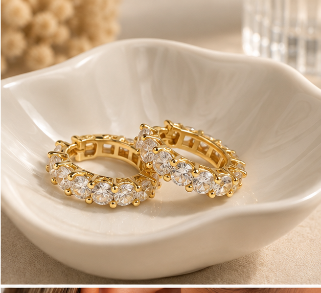 Radiance Hoop Huggie Earrings