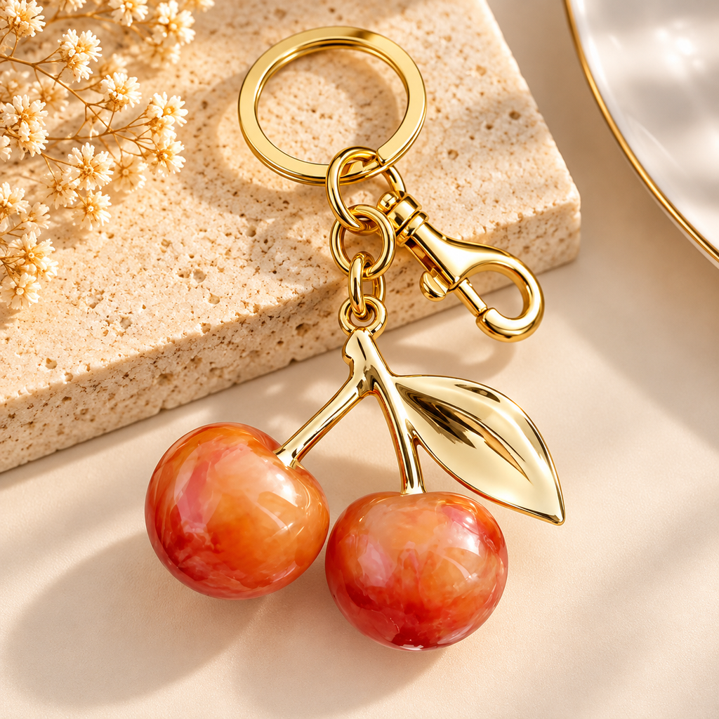 Cherry Charm Keychain