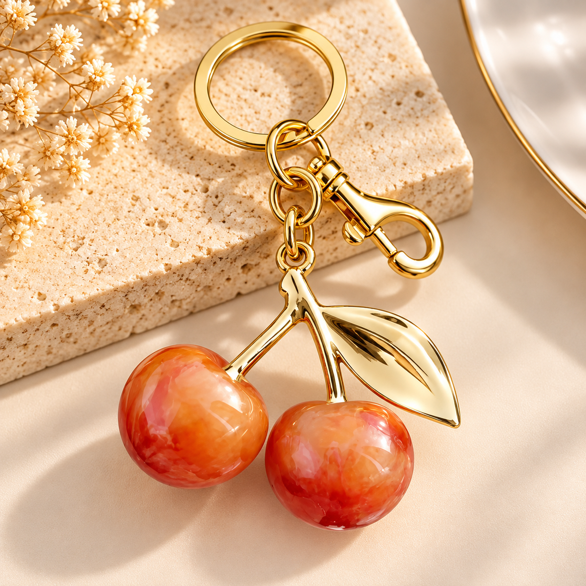 Cherry Charm Keychain