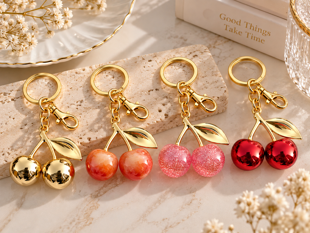 Cherry Charm Keychain